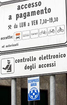cartello area Ecopass